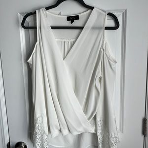 Women's White Cold Shoulder Blouse